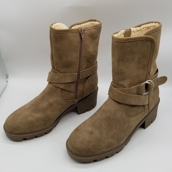 Dolce Vita Women Tan Block Heel Nola Platform Boots 11 - Picture 3 of 9